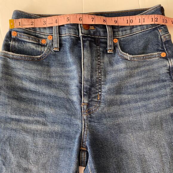 Madewell Women's Slim Demi Boot Raw Hem Jeans Size 24 High Rise - Picture 8 of 13
